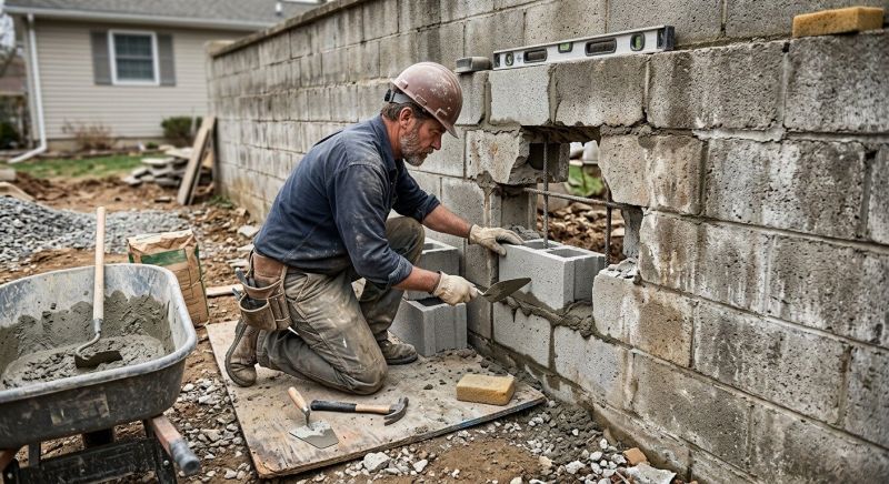 Cinder Block Wall Repair in Englewood, FL