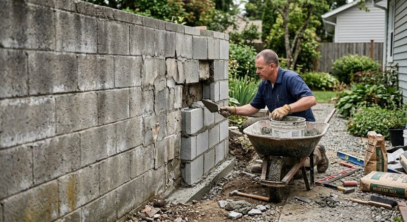 Cinder Block Wall Repair in Port Charlotte, FL