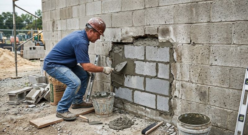 Cinder Block Wall Repair in Nokomis, FL
