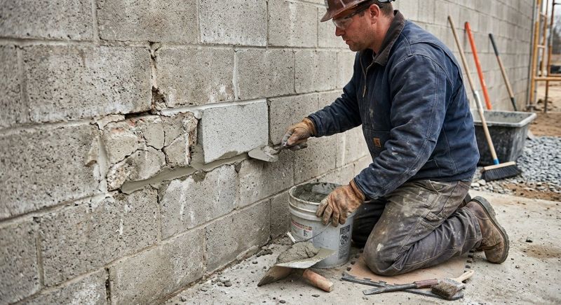 Concrete Block Wall Repair in Port Charlotte, FL