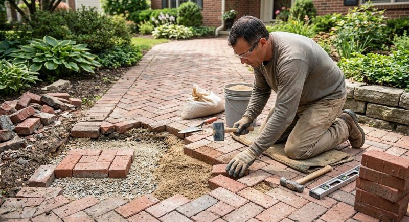 Entryway Brick Repair in Port Charlotte, FL